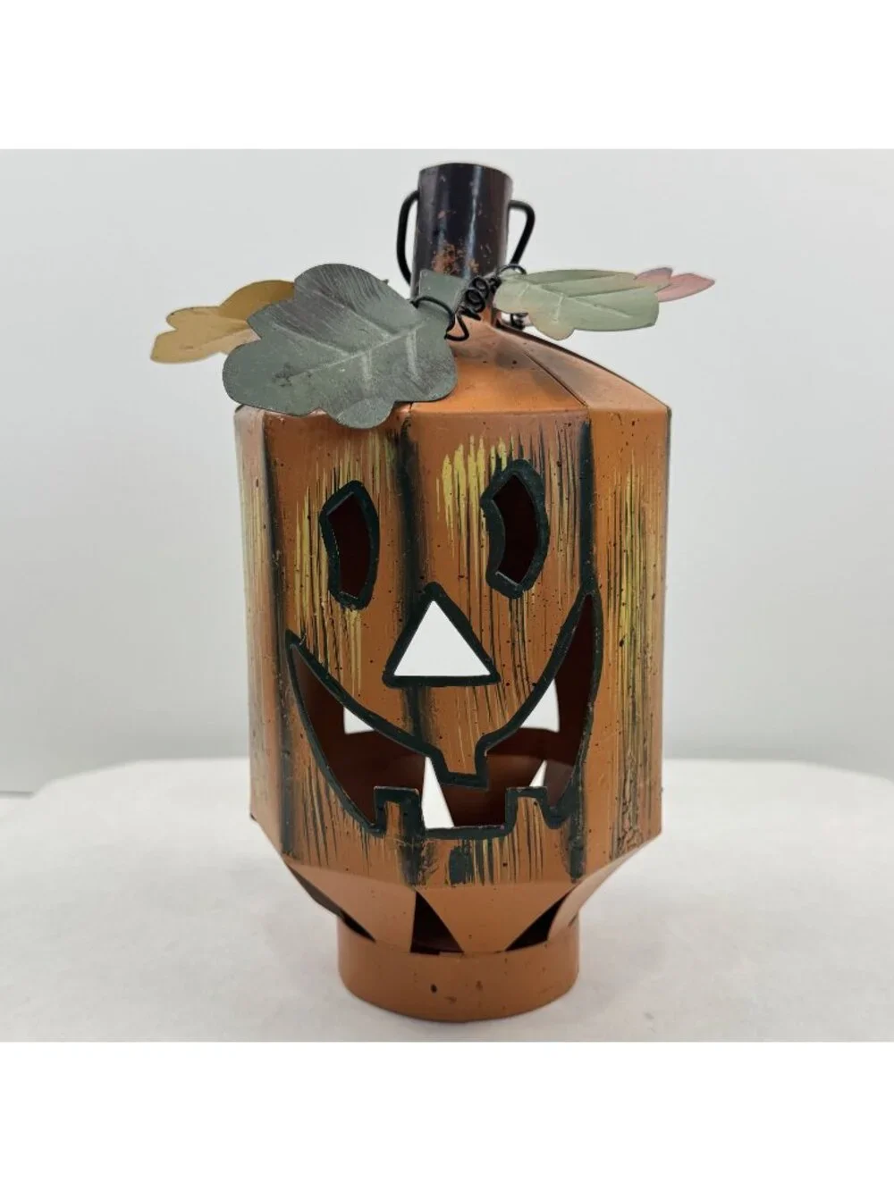 Metal Jack-O-Lantern Tea Light Candle Holder 9
